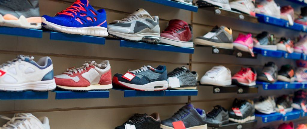 Big collection of different sport shoes